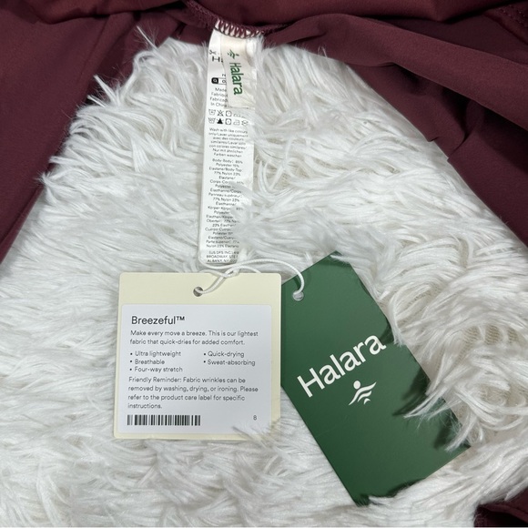 Halara Womens Large Breezeful High Waisted Tummy Control Wide Leg Pants Burgundy - Picture 10 of 11